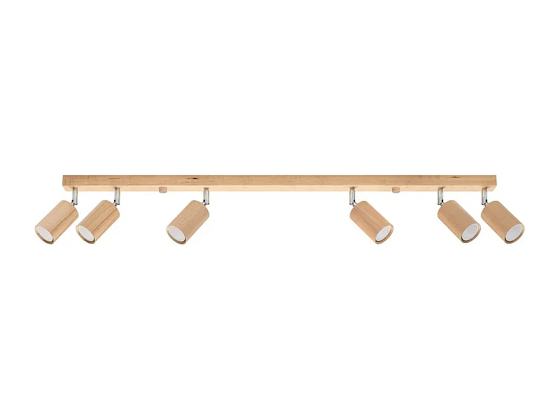 Sollux Lighting Berg Plafonnier 6 Spots Bar, Bois Naturel, 120cm