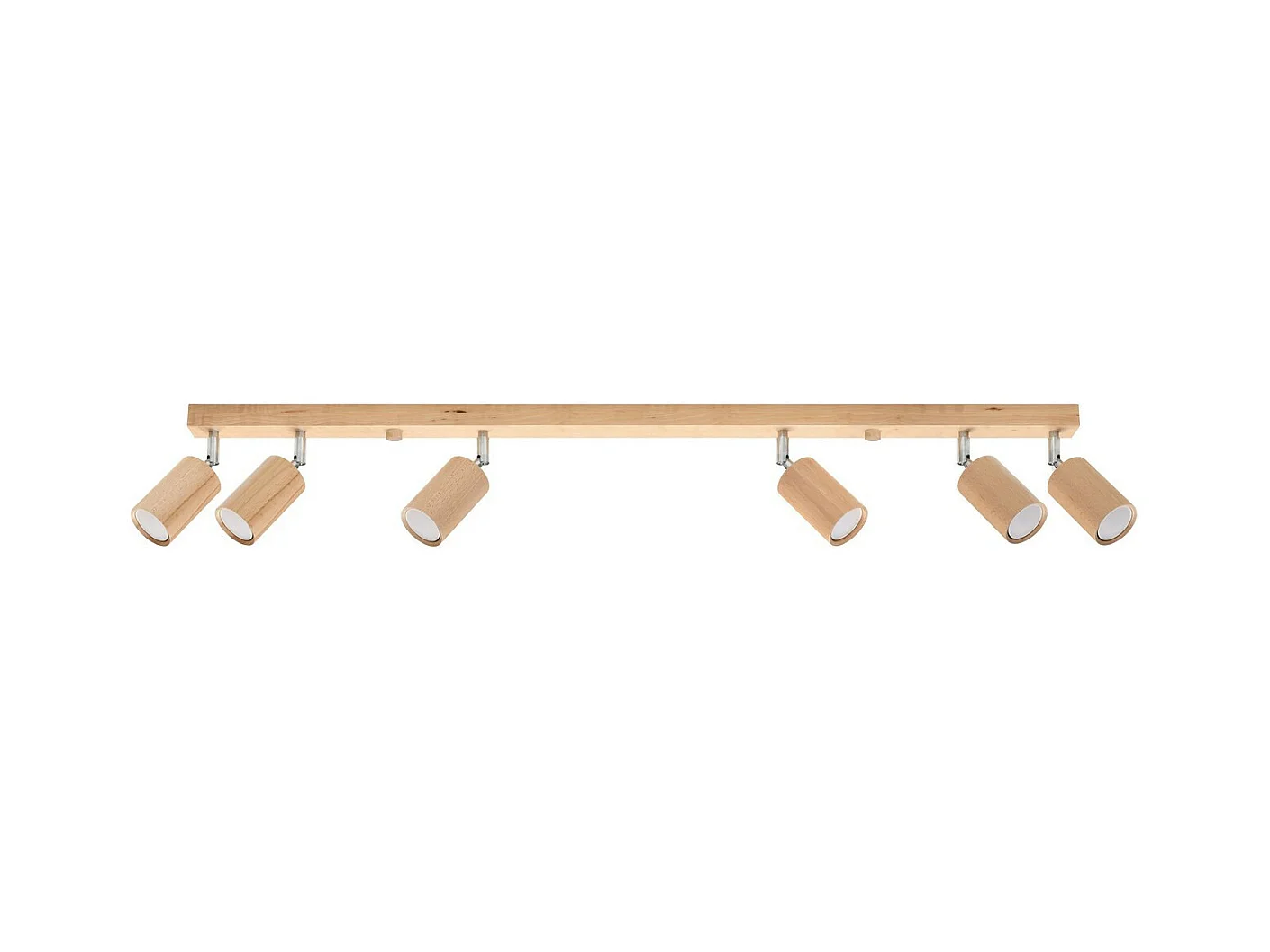 Sollux Lighting Berg Plafonnier 6 Spots Bar, Bois Naturel, 120cm