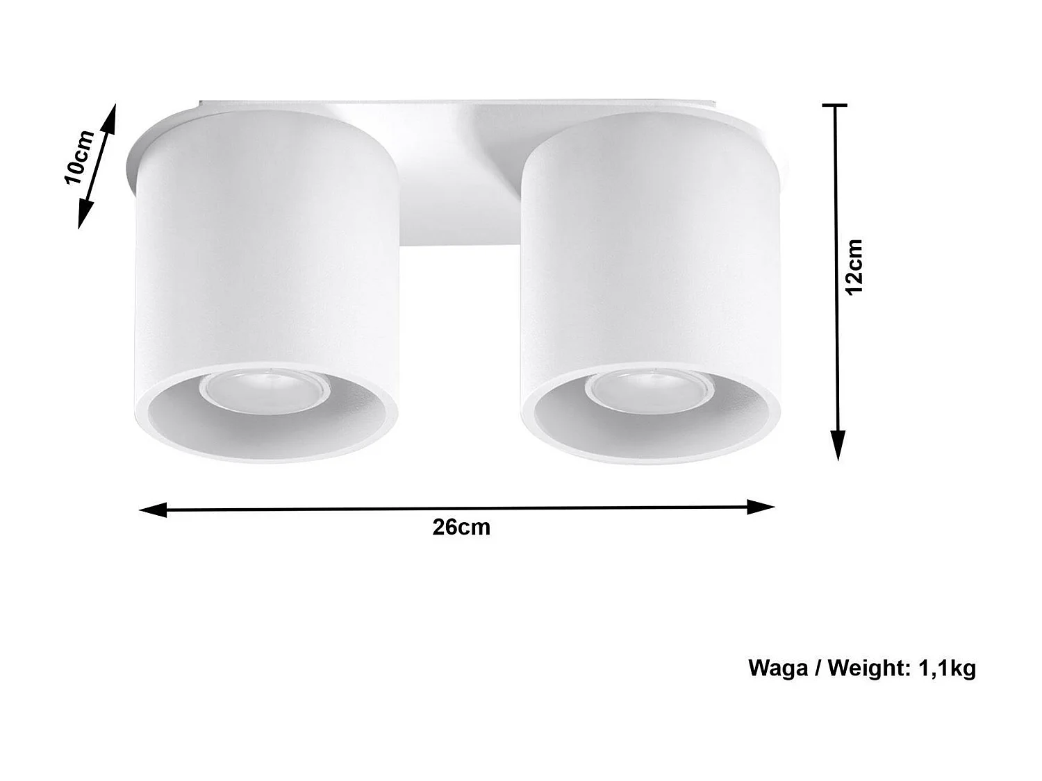 Sollux ORBIS Downlight à 2 lumières, blanc, GU10