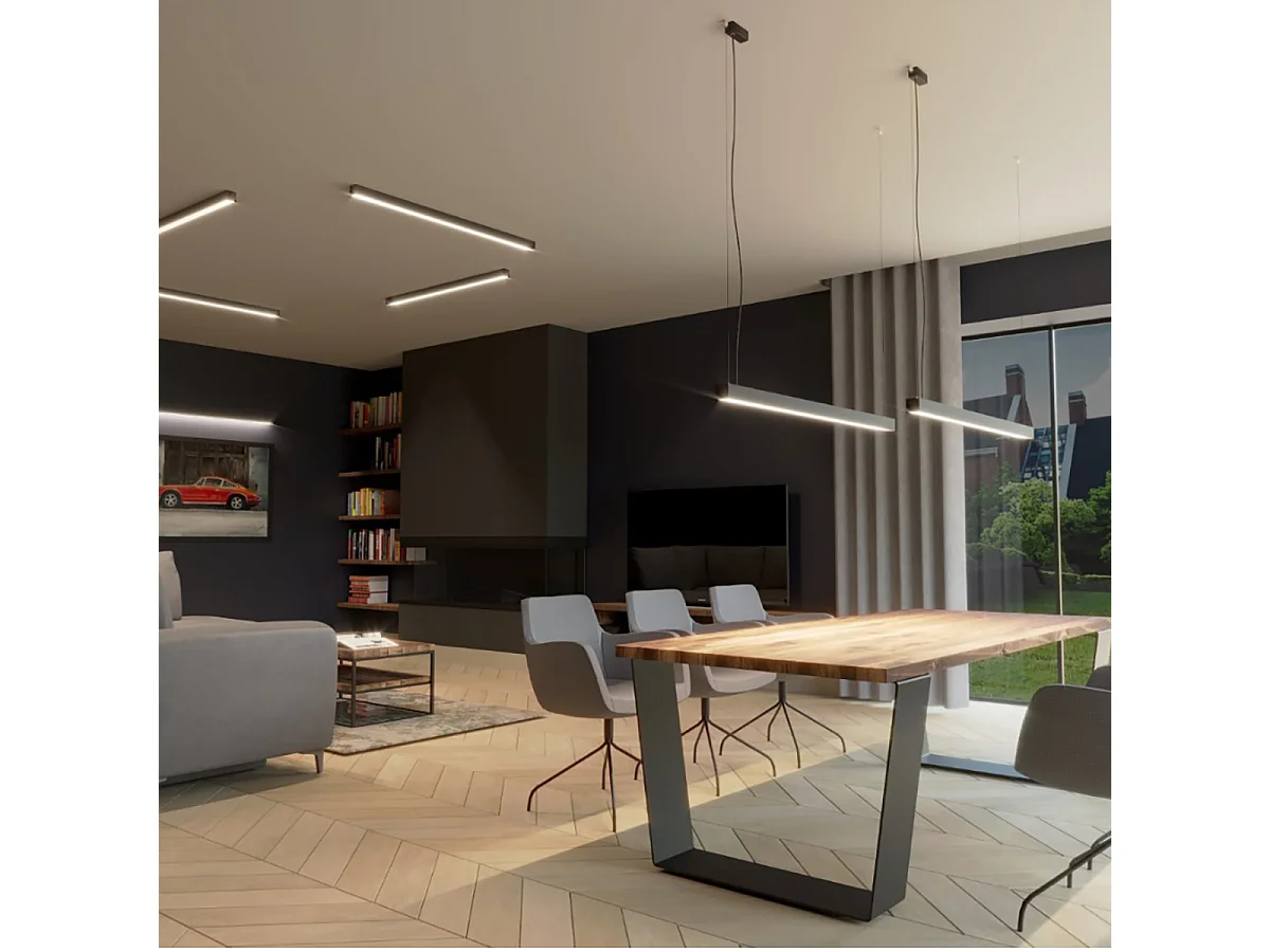 Sollux Pinne Integriertes LED-Semi-Flush-Licht Schwarz