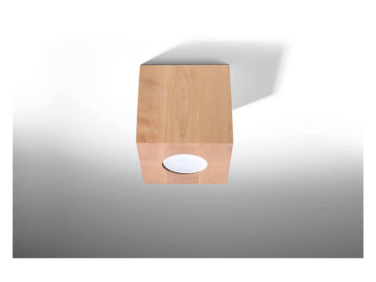 Sollux QUAD Downlight à 1 lumière en bois naturel, GU10