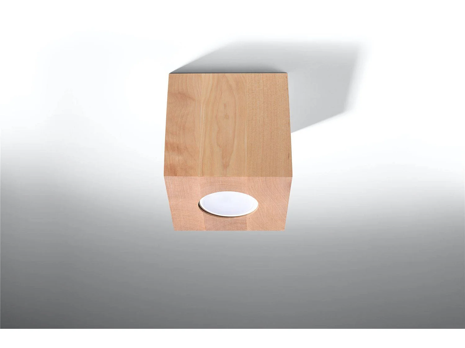 Sollux QUAD Downlight à 1 lumière en bois naturel, GU10