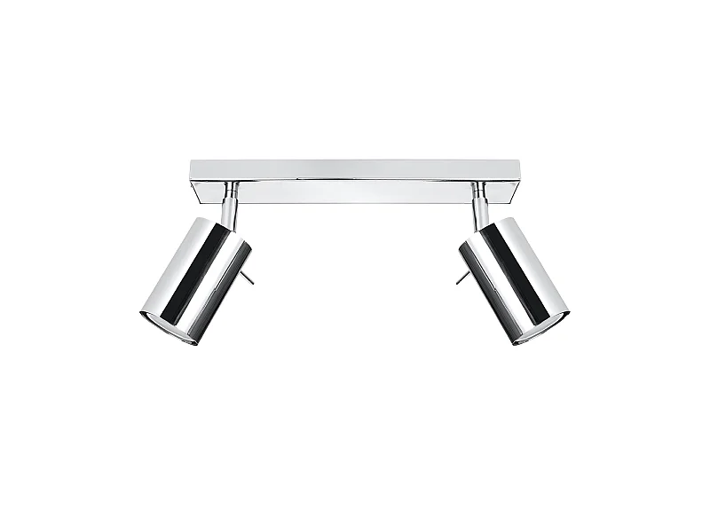 Lampade Da Soffitto Ring Moderno Di Acciaio - 2 Sorgenti Luminose - L.30 X A.16 Cm - Cromo