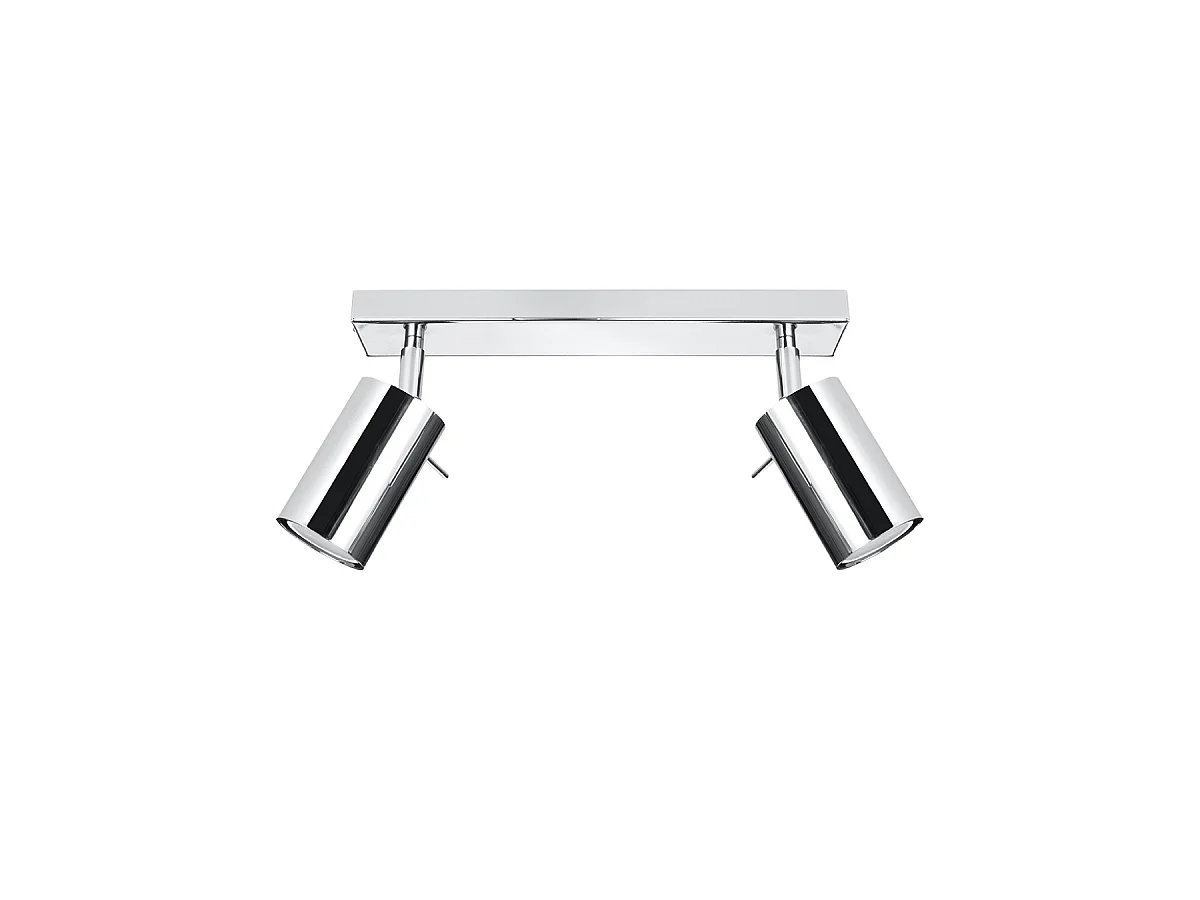Plafonniers Ring Moderne En Acier - 2 Sources Lumineuses - L.30 X H.16 Cm - Chrome