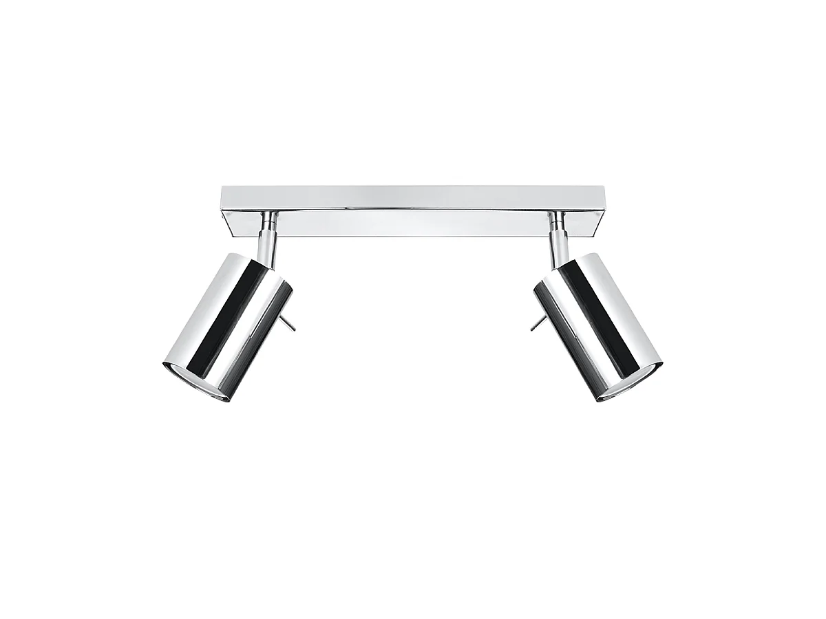 Plafondlampen Ring Modern Van  - 2 Lichtbronnen - L.30 X H.16 Cm - Chroom