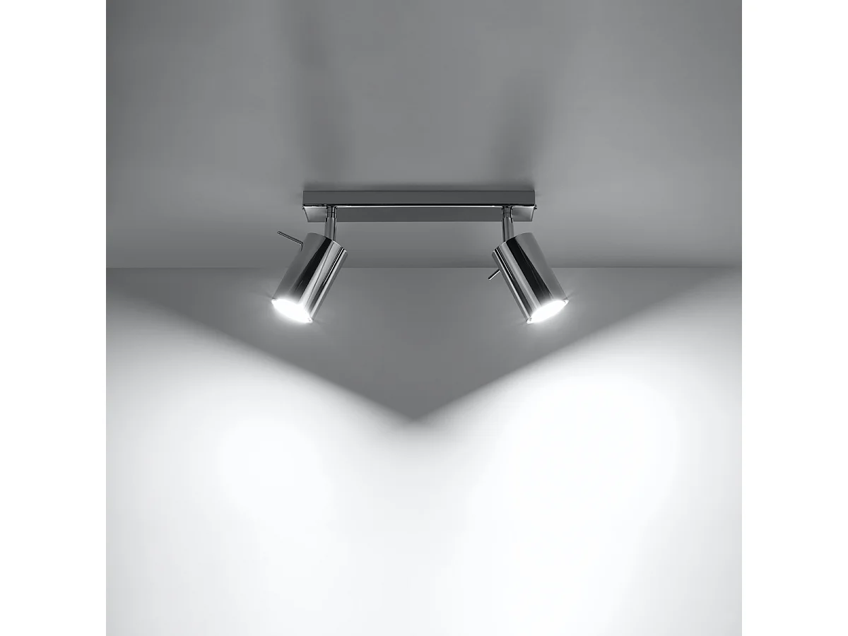 Plafondlampen Ring Modern Van  - 2 Lichtbronnen - L.30 X H.16 Cm - Chroom