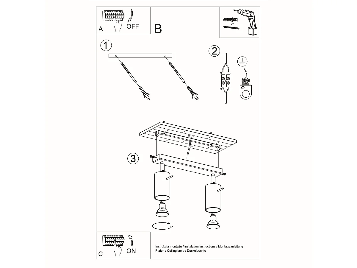 Plafondlampen Ring Modern Van  - 2 Lichtbronnen - L.30 X H.16 Cm - Chroom