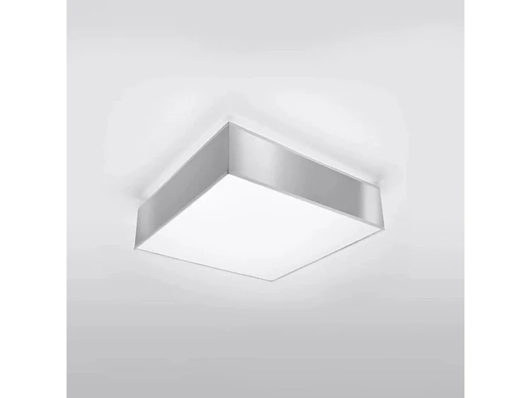 Sollux HORUS - Lámpara de techo cuadrada a ras de suelo con 2 luces Plata, E27