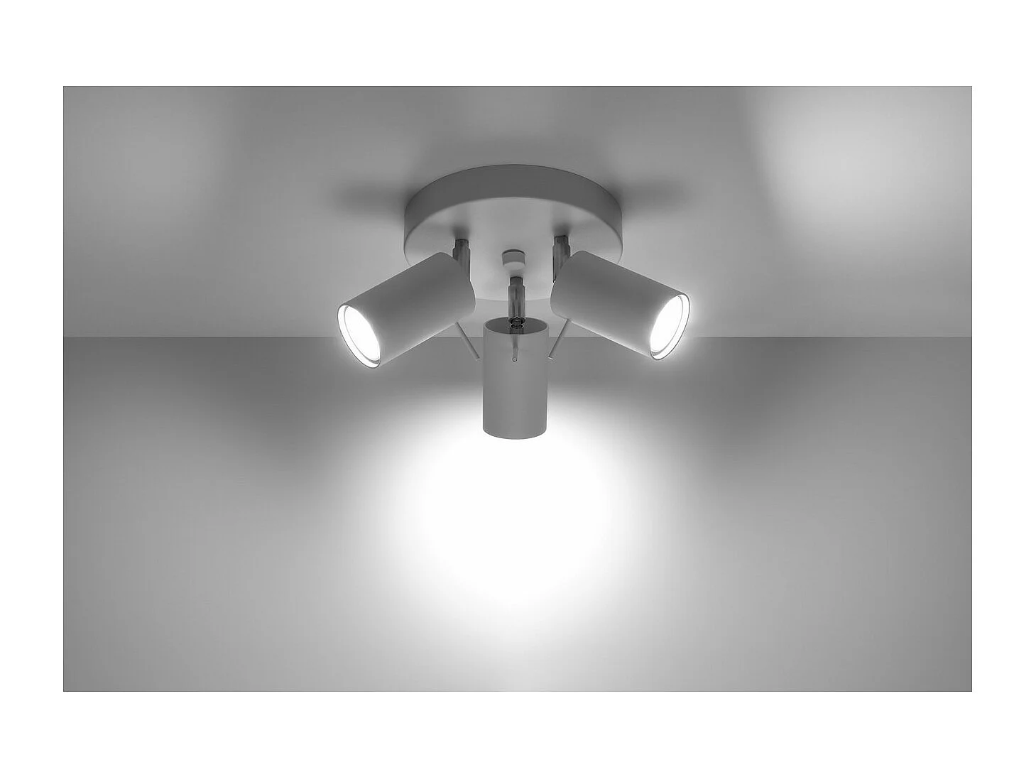 Plafondlampen Ring Modern Van  - 3 Lichtbronnen - L.20 X H.18 Cm - Wit