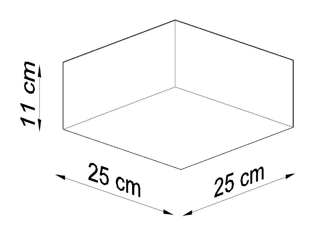 Sollux HORUS Encastré Carré Gris Clair 25cm E27