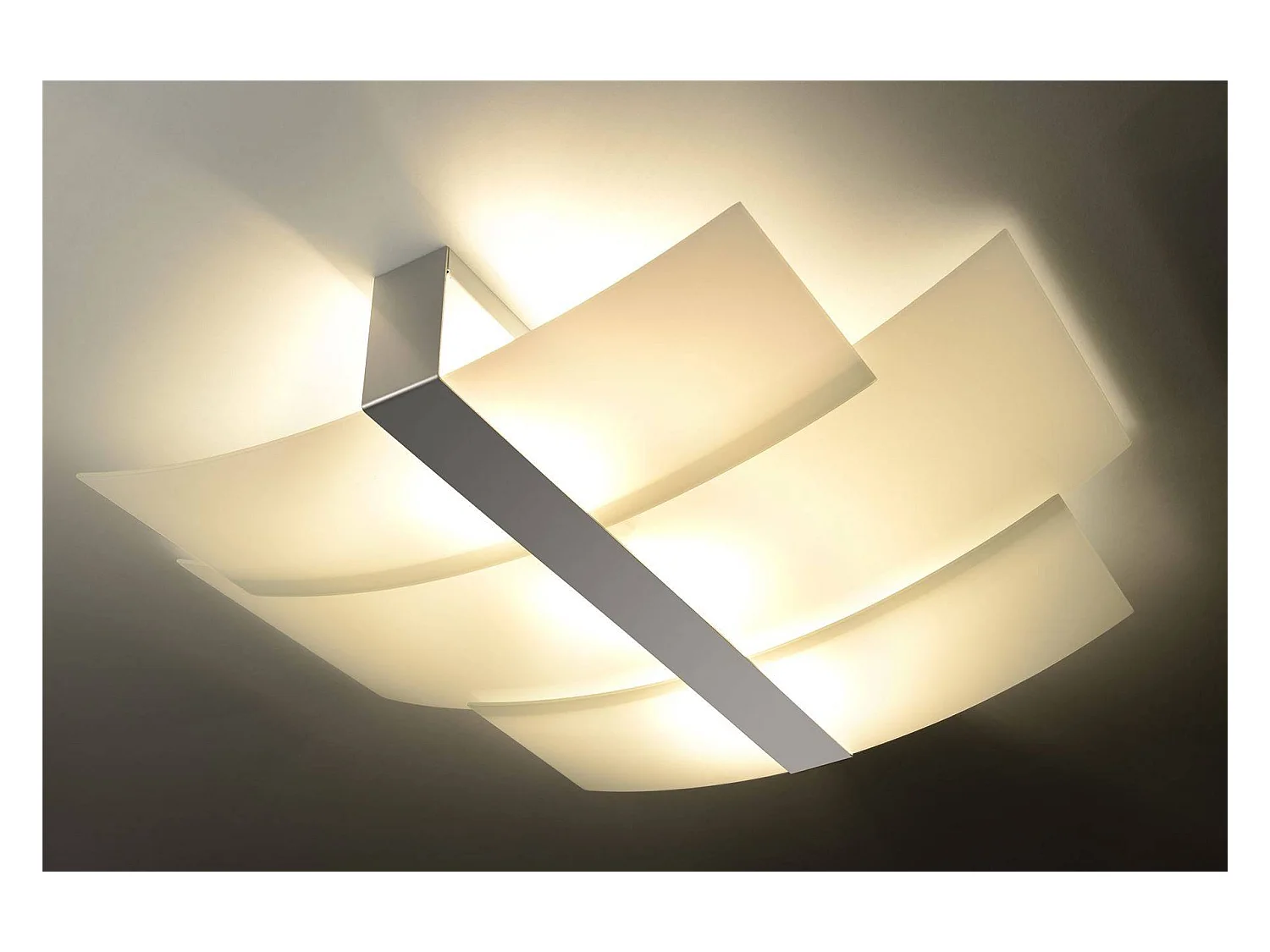 Sollux CELIA - 3 licht Decorative Flush Deckenleuchte Chrom, Weiß, E27