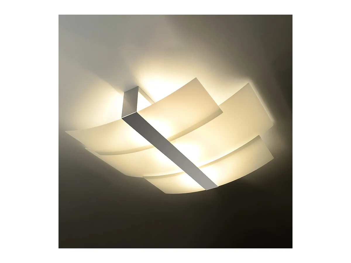 Sollux CELIA - 3 licht Decorative Flush Deckenleuchte Chrom, Weiß, E27