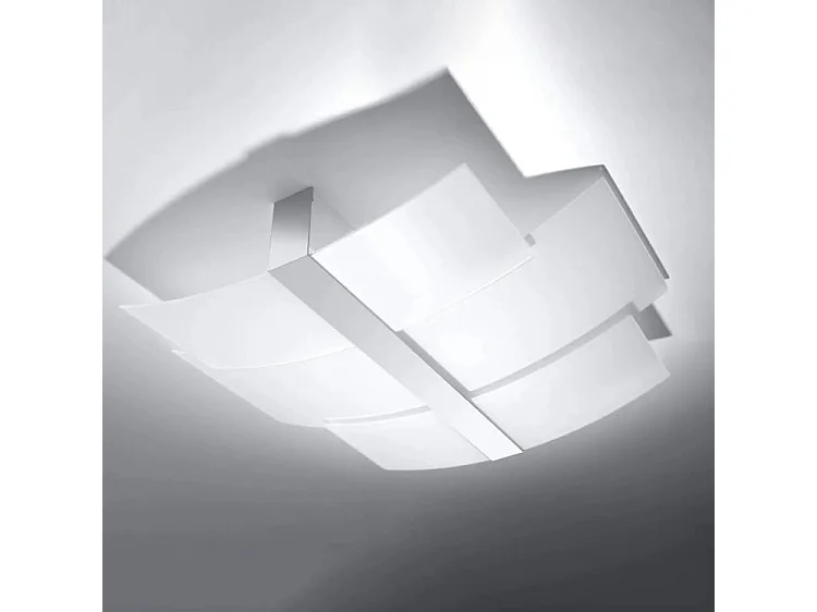 Sollux CELIA Plafonnier décoratif à 3 ampoules au fini chrome, blanc, E27