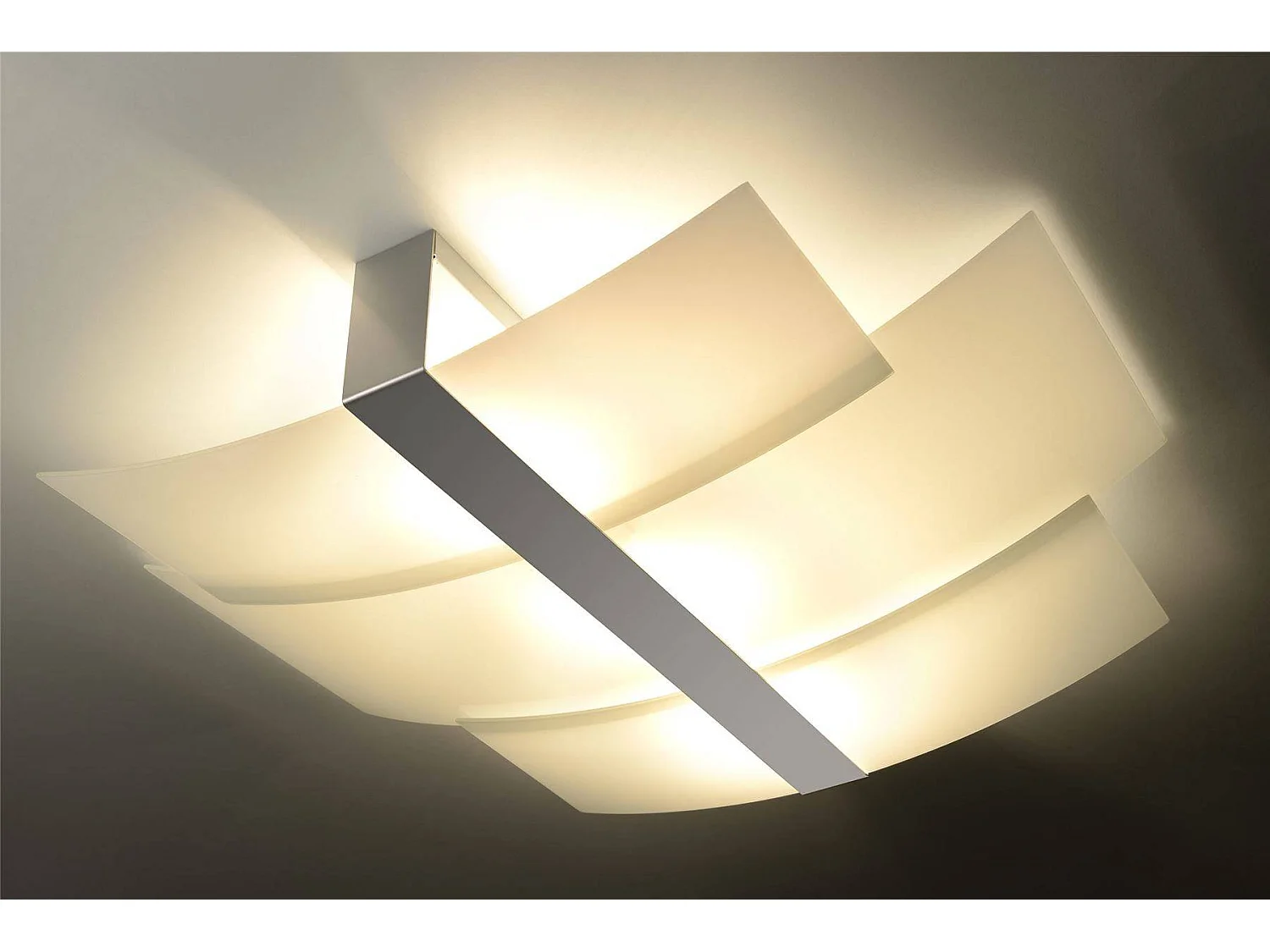 Sollux CELIA Plafonnier décoratif à 3 ampoules au fini chrome, blanc, E27