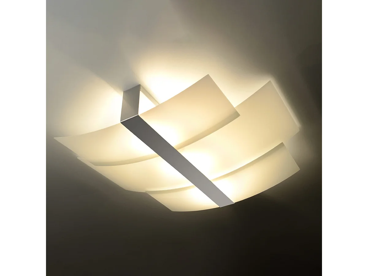 Sollux CELIA Plafonnier décoratif à 3 ampoules au fini chrome, blanc, E27