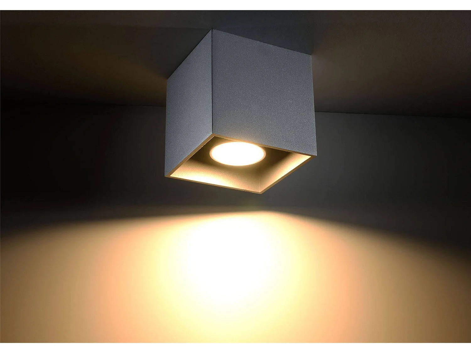 Sollux QUAD - 1 Lichtoberflächenmontiertes Abwärtsstrahler Grau, GU10