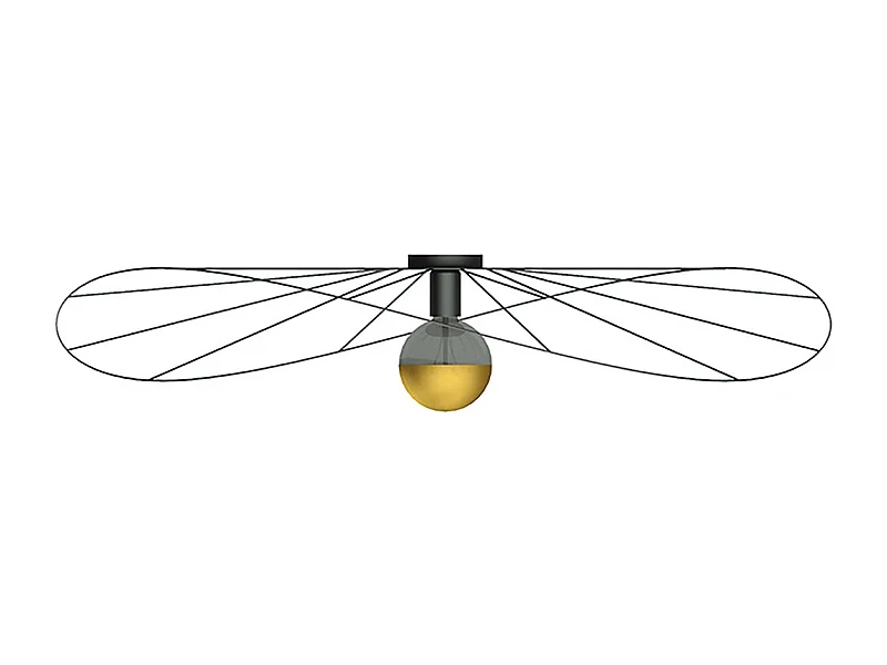 Sollux Eskola Plafoniera semi-incasso nera