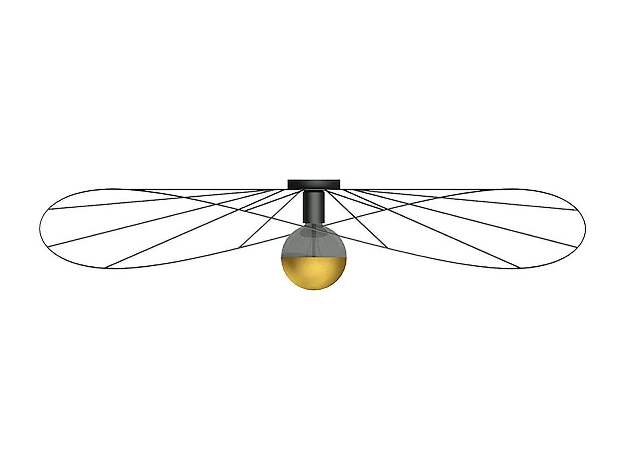 Sollux Eskola Plafón Semi Empotrado Negro