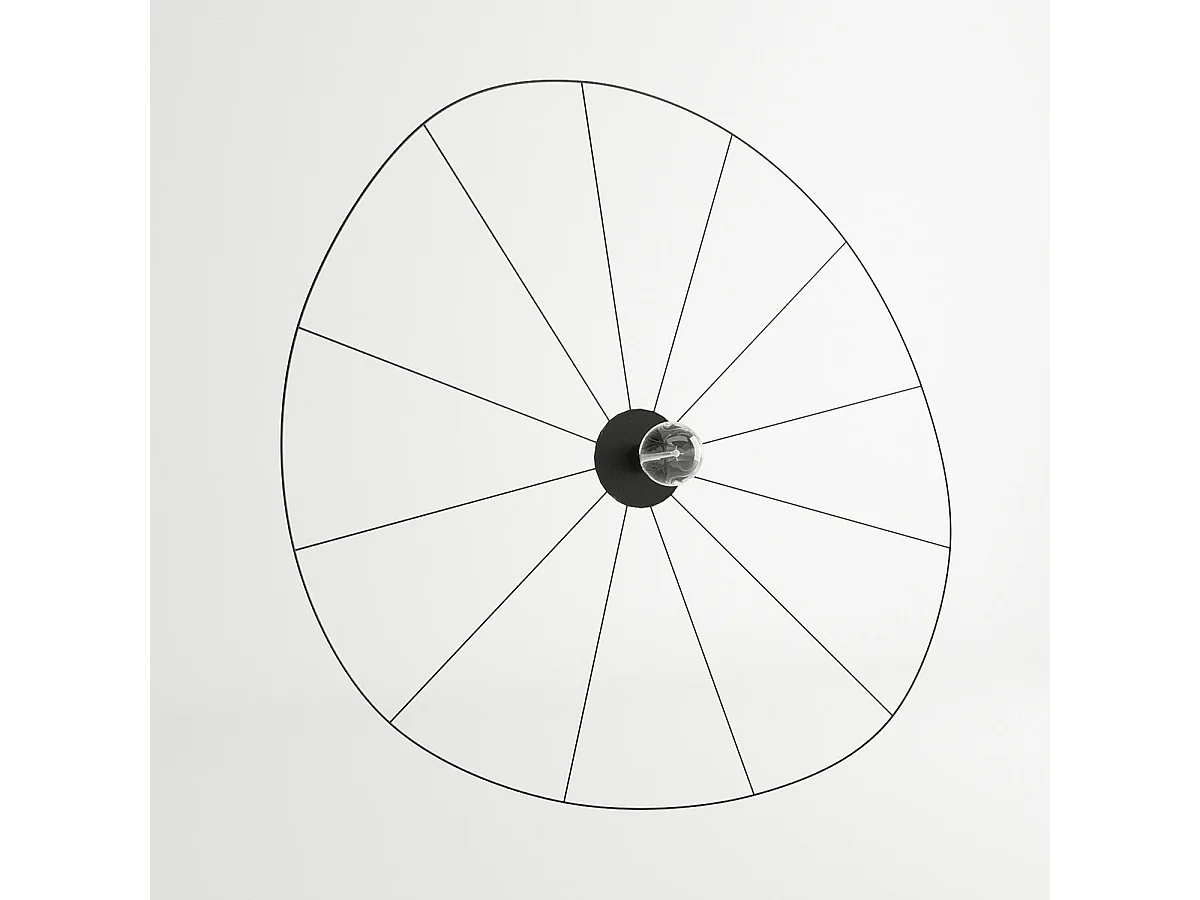 Sollux Eskola Plafón Semi Empotrado Negro