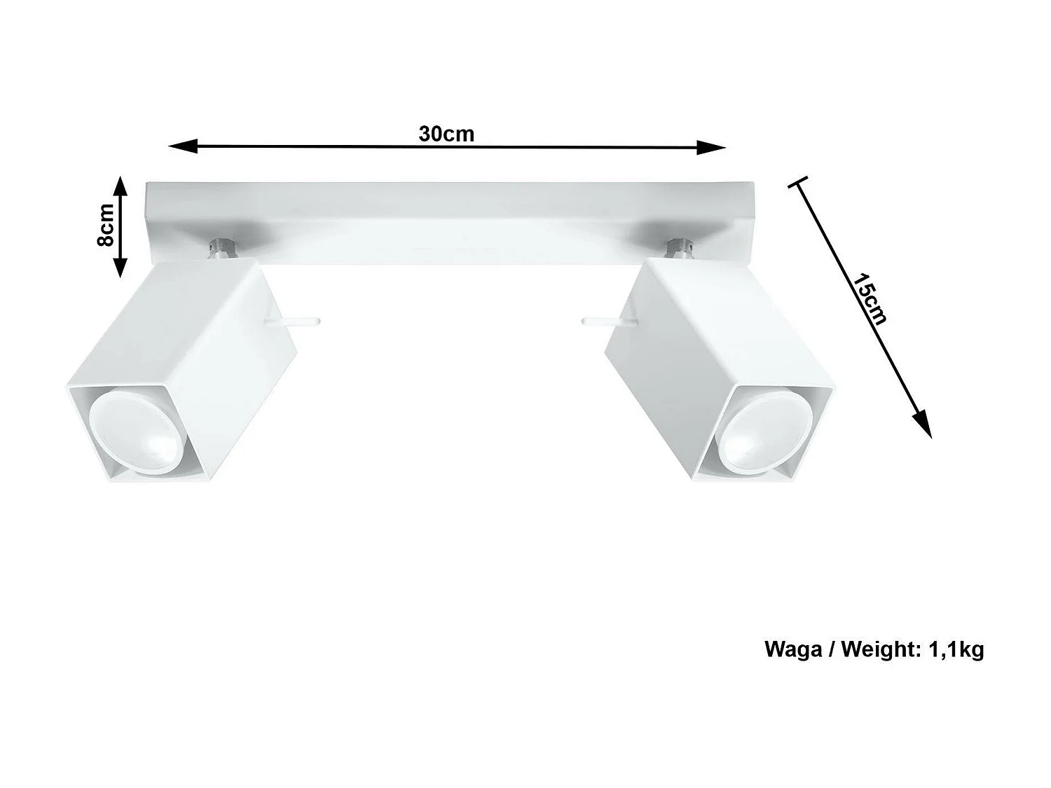 Sollux MERIDA - 2 licht Strahler Bar Weiß, GU10