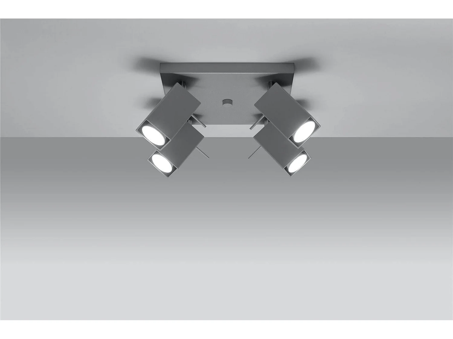 Plafondlampen Merida Modern Van  - 4 Lichtbronnen - L.25 X H.16 Cm - Grijs
