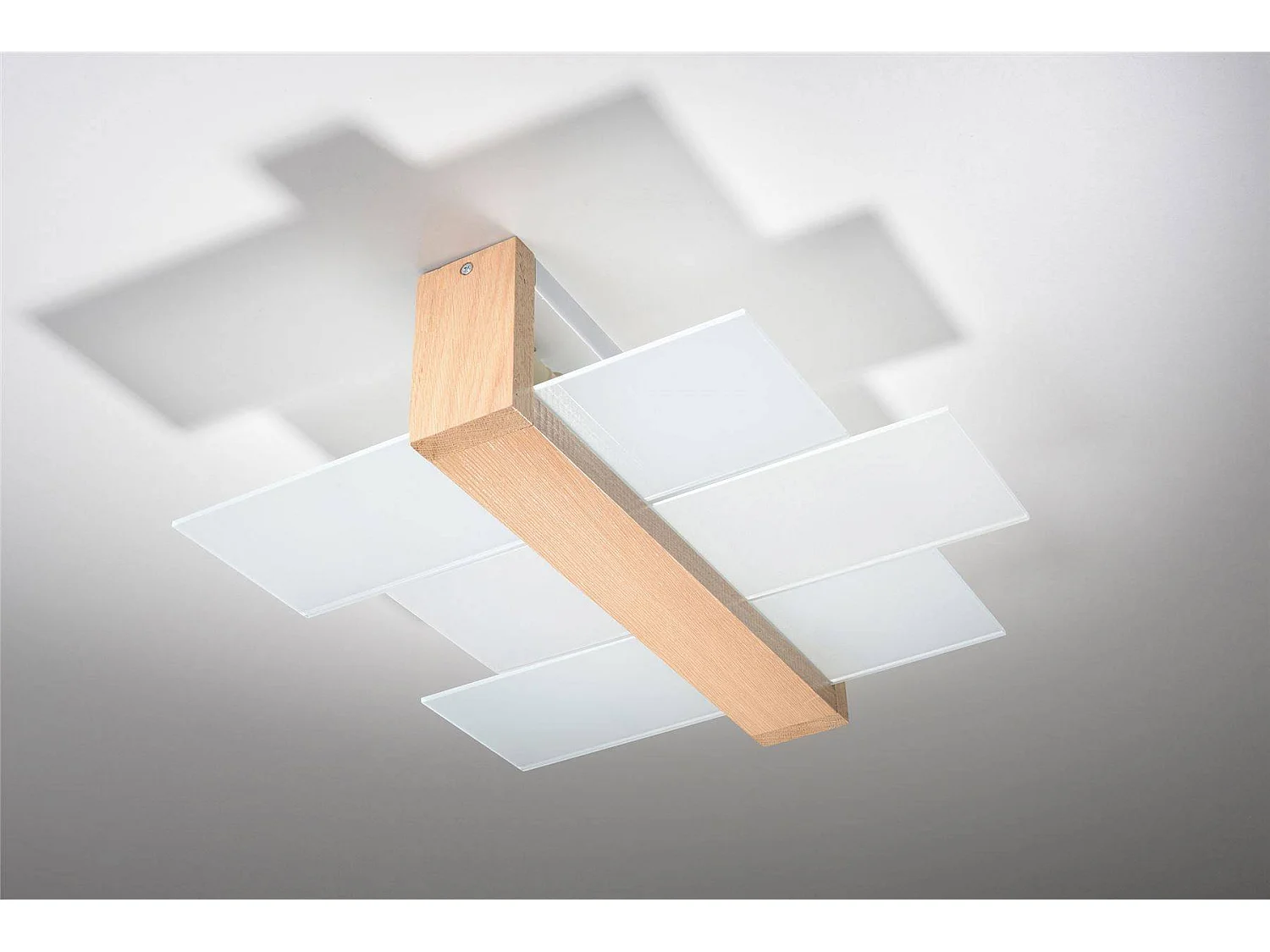 Sollux FENIKS Plafonnier affleurant à 2 ampoules en bois naturel, E27