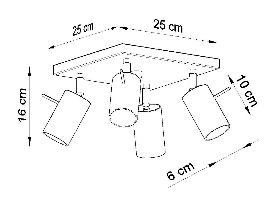 Sollux RING - Cluster de 4 focos de luz gris, GU10