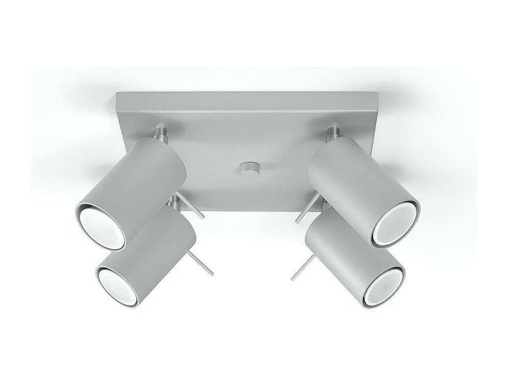 Plafondlampen Ring Modern Van  - 4 Lichtbronnen - L.25 X H.16 Cm - Grijs