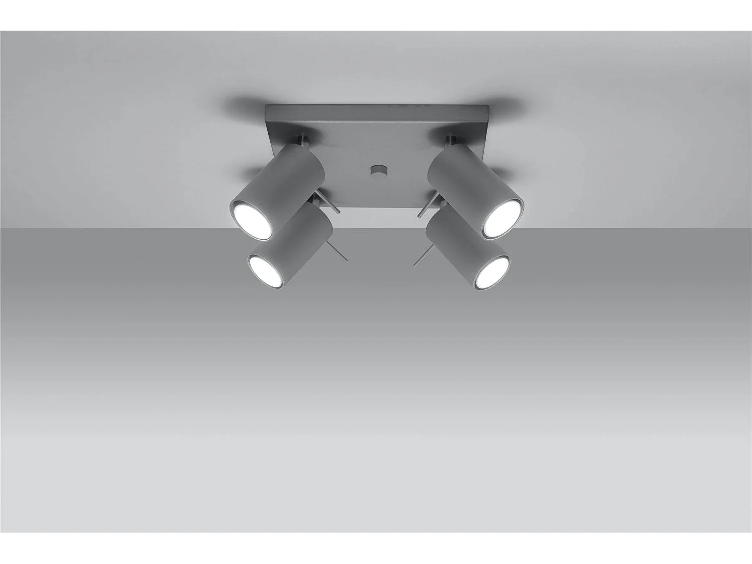Plafondlampen Ring Modern Van  - 4 Lichtbronnen - L.25 X H.16 Cm - Grijs