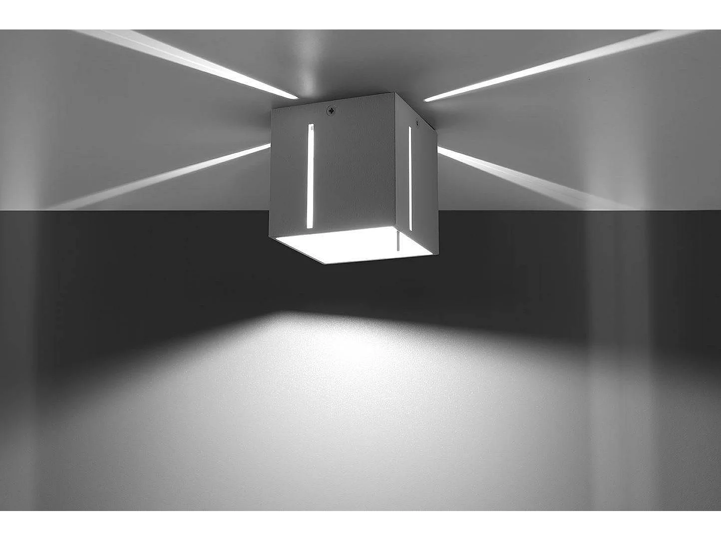 Plafony Nowoczesny Pixar, Aluminium - 1 Źródło - L.10 X H.10 Cm - Biały