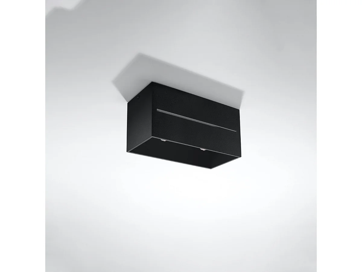 Plafonniers Lobo Moderne En Aluminium - 2 Sources Lumineuses - L.20 X H.10 Cm - Noir