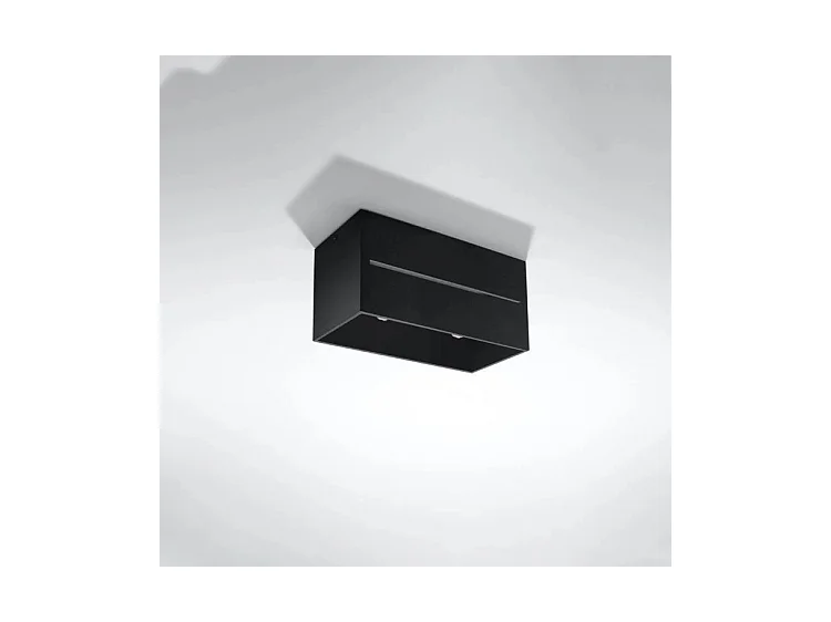 Plafonniers Lobo Moderne En Aluminium - 2 Sources Lumineuses - L.20 X H.10 Cm - Noir