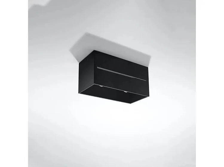 Plafonniers Lobo Moderne En Aluminium - 2 Sources Lumineuses - L.20 X H.10 Cm - Noir