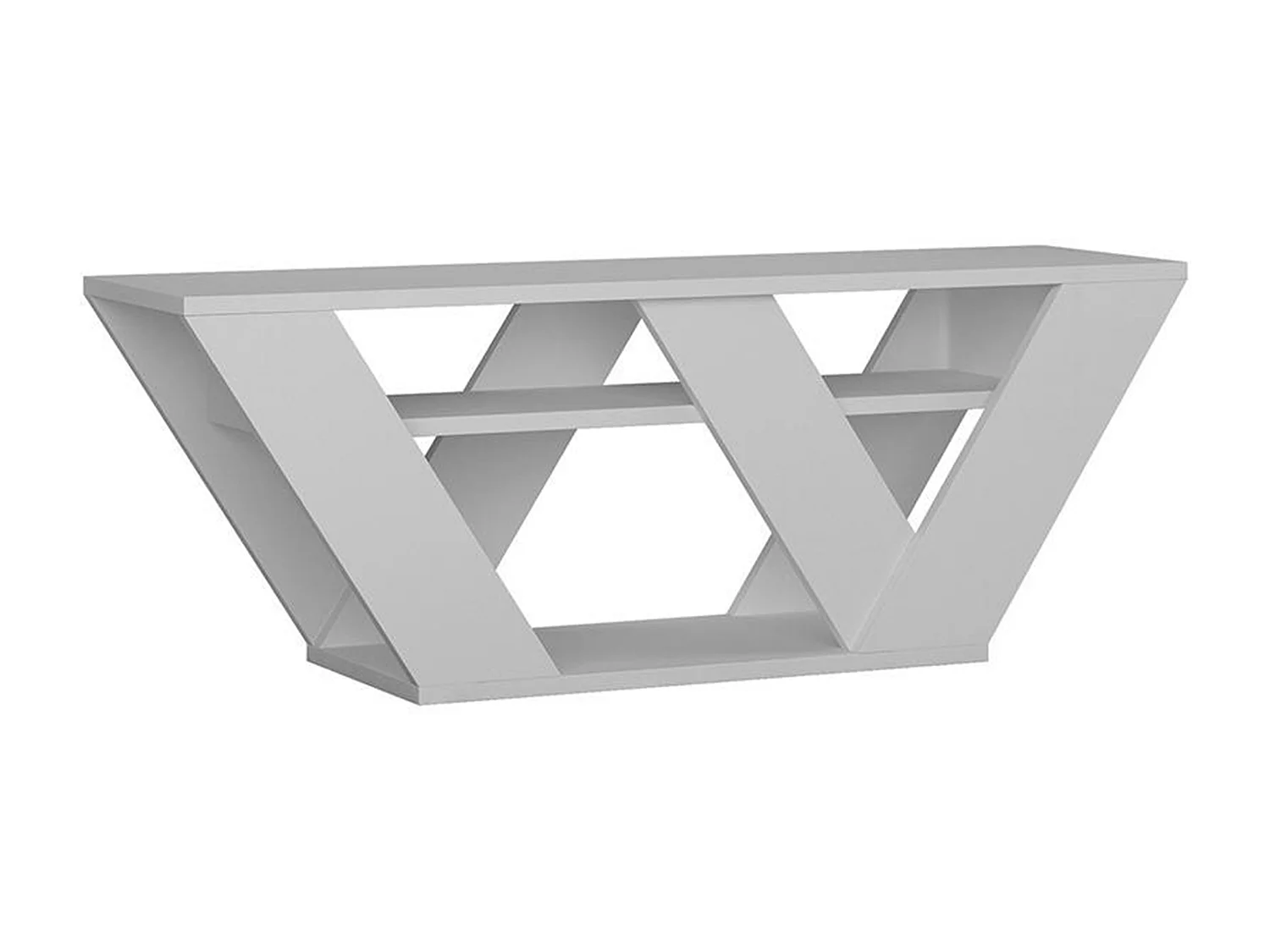 Meuble TV - 1 étagère - Blanc - ZANELO