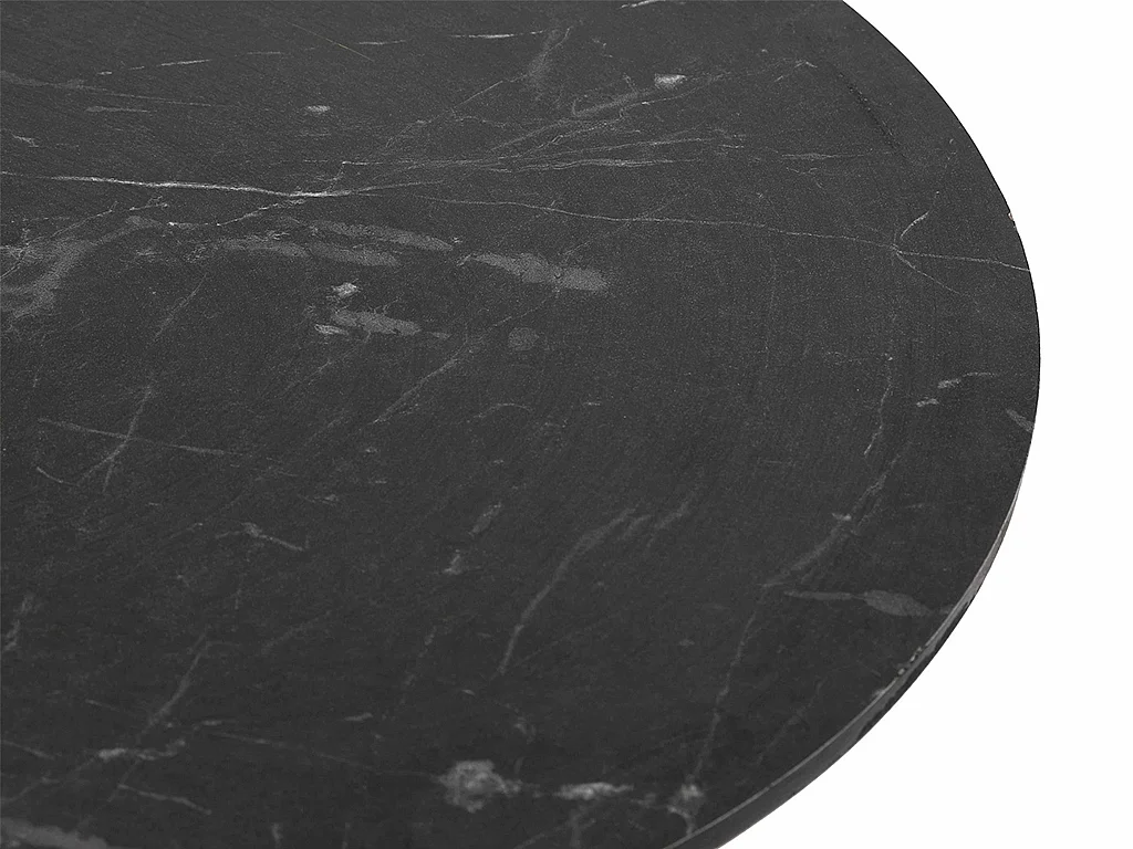 Tables basses gigognes en métal et MDF - Effet marbre noir - DARIULA