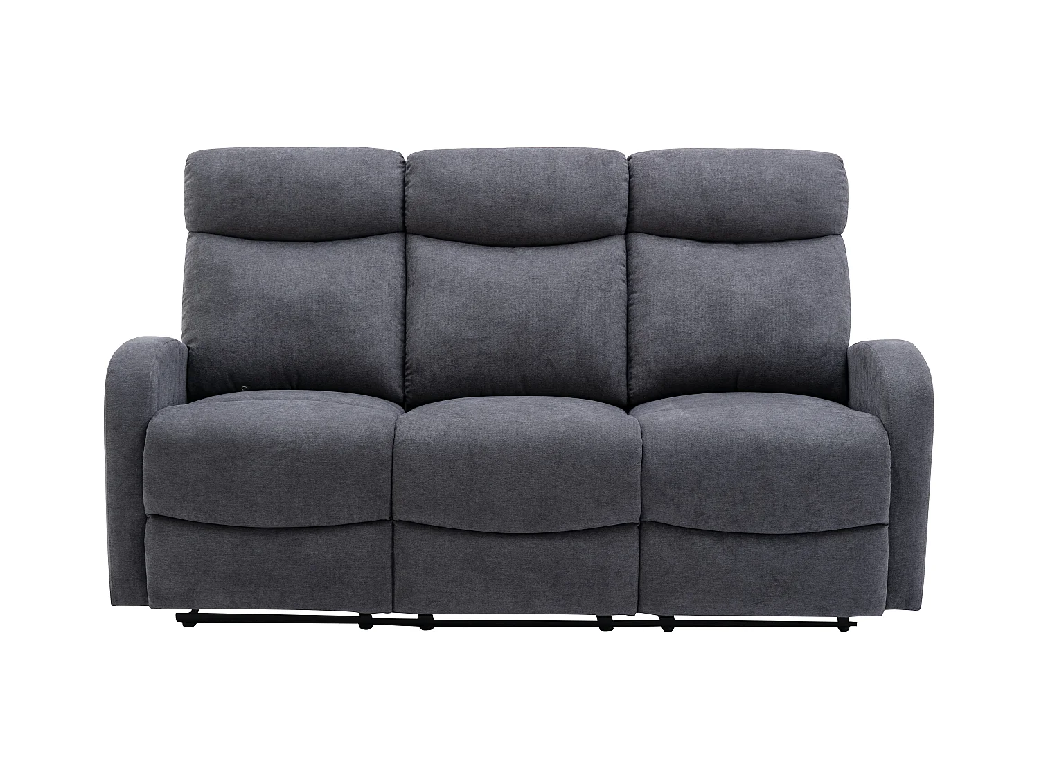 Canapé 3 places relax en tissu gris EVELYN