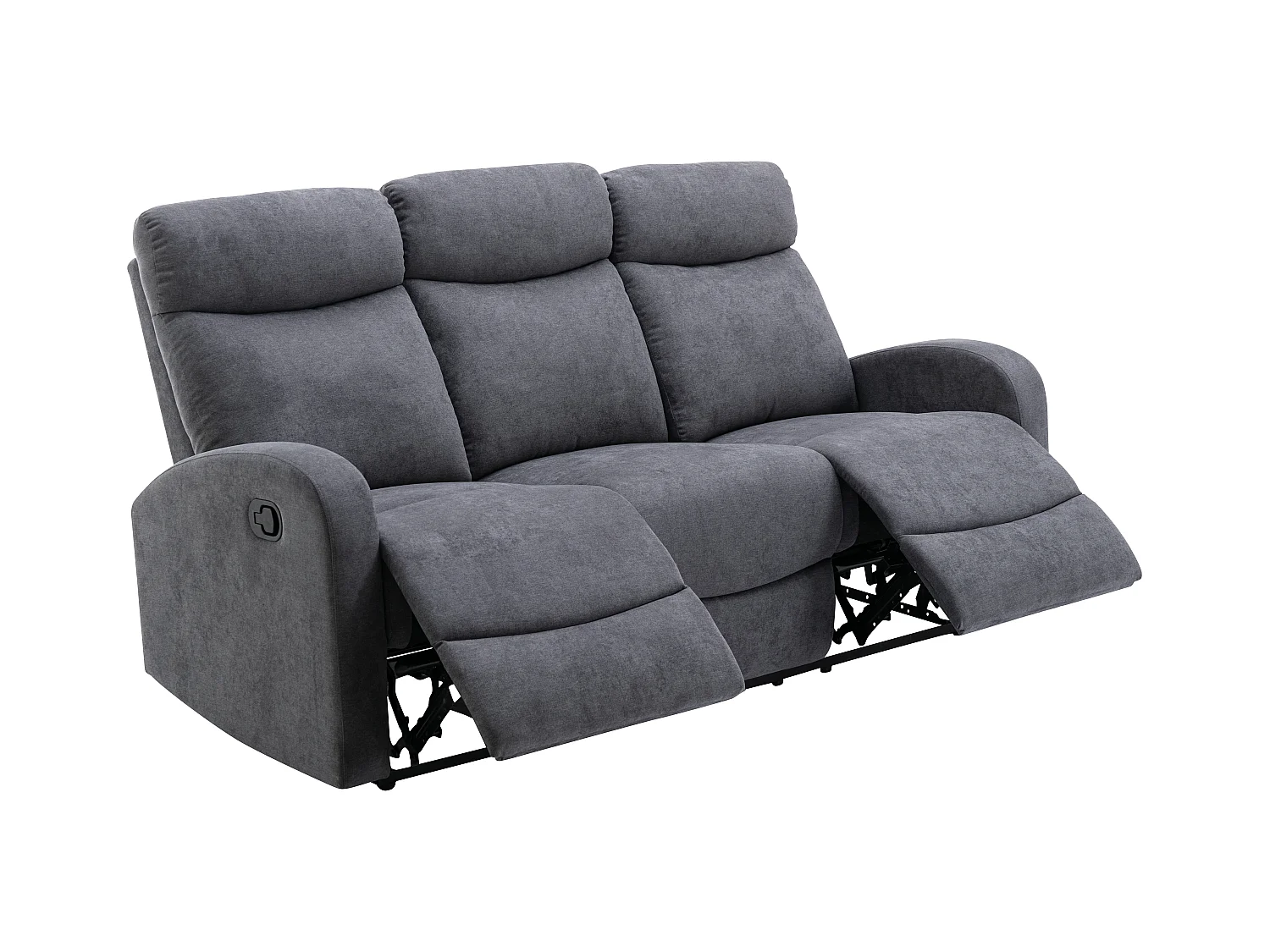 Relaxsofa 3-Sitzer - Stoff - Grau - EVELYN