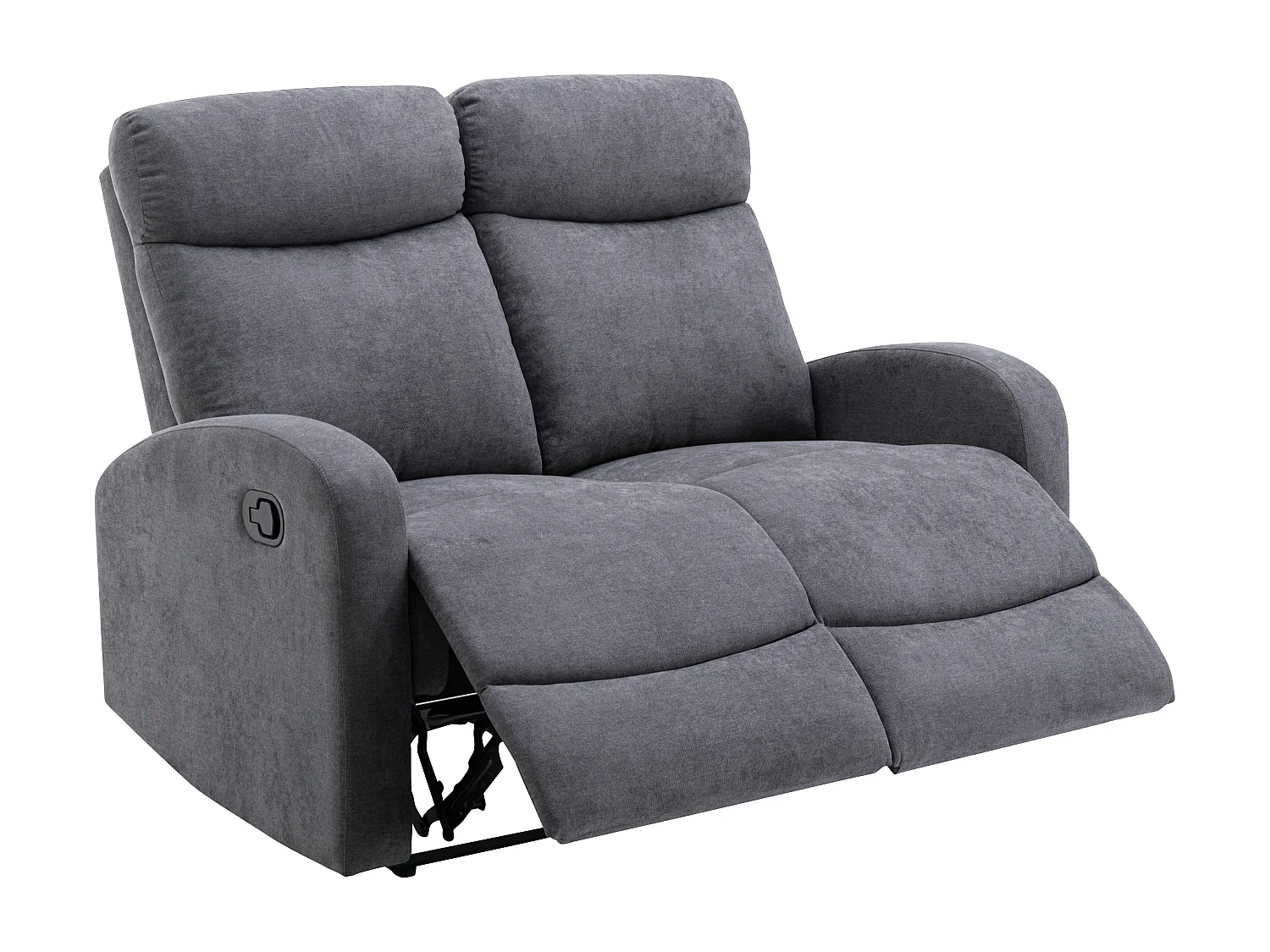 Canapé 2 places relax en tissu gris EVELYN