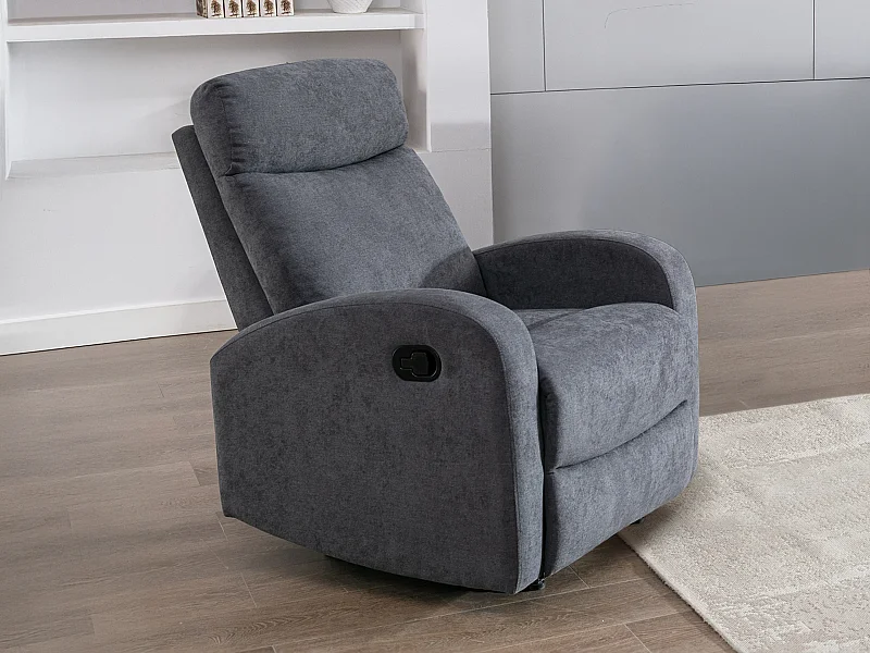 Sillón relax de tela gris EVELYN