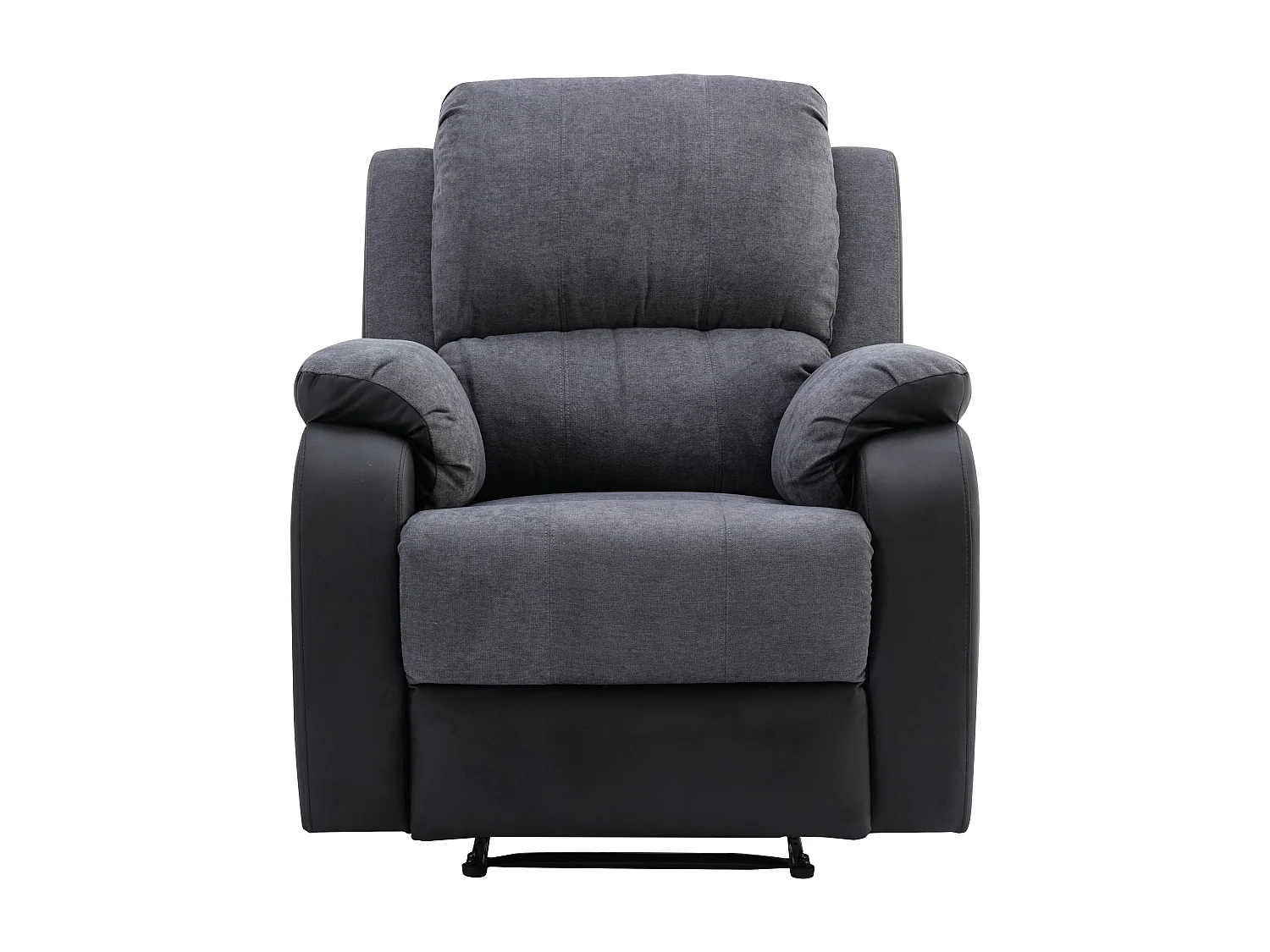 Relaxfauteuil van microvezel en grijs en zwart kunstleer BRODY