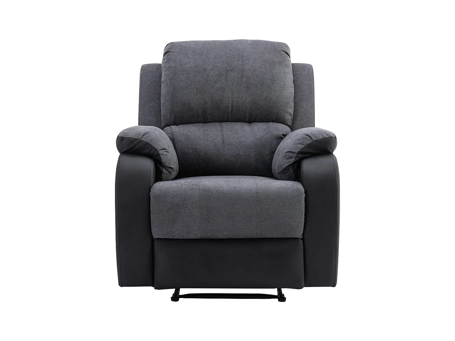 Sillón relax de microfibra y piel sintética gris y negro BRODY