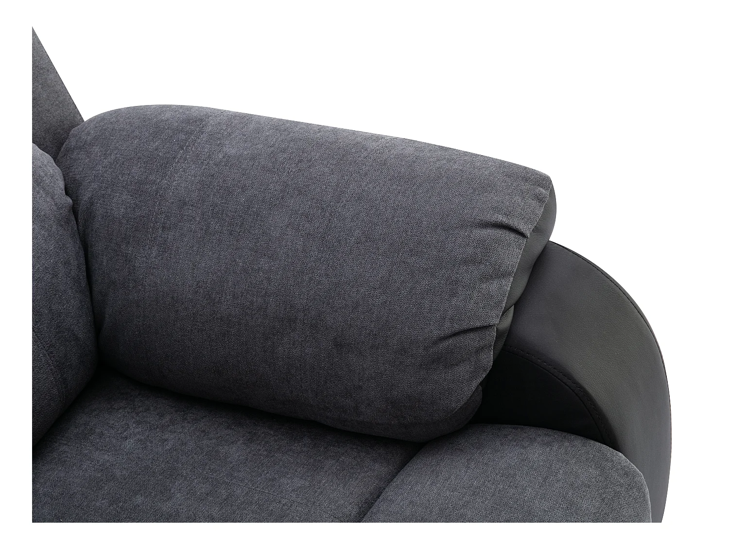 Sillón relax de microfibra y piel sintética gris y negro BRODY