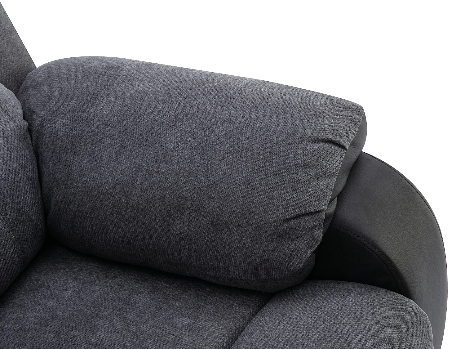 Fauteuil relax en microfibre et simili gris et noir BRODY
