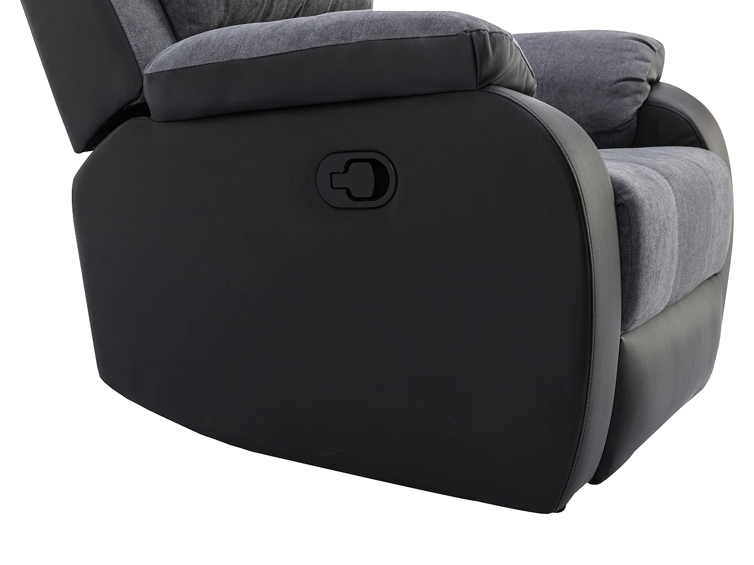 Fauteuil relax en microfibre et simili gris et noir BRODY