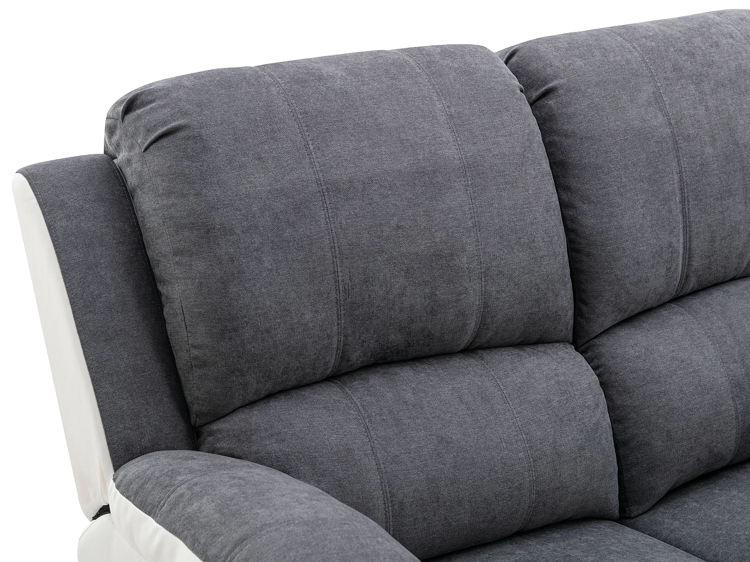 Canapé 2 places relax en microfibre et simili gris et blanc BRODY