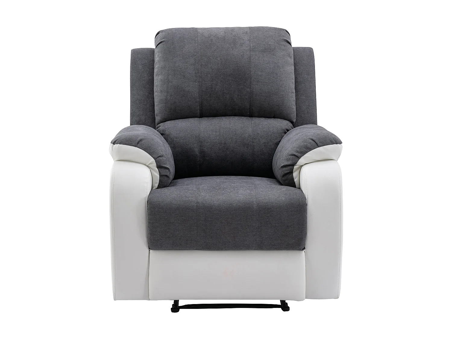 Relaxsessel - Microfaser & Kunstleder - Grau & Weiß - BRODY