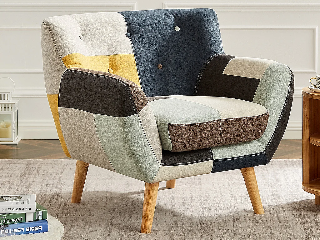 Fauteuil en tissu patchwork SERTI II