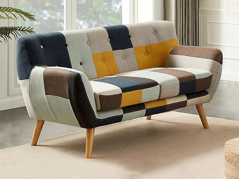 Kanapa 2-osobowa z tkaniny patchwork SERTI II