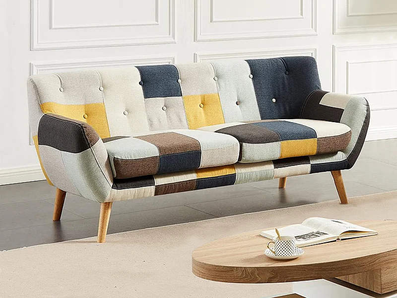 3-personers sofa i patchwork stof SERTI II