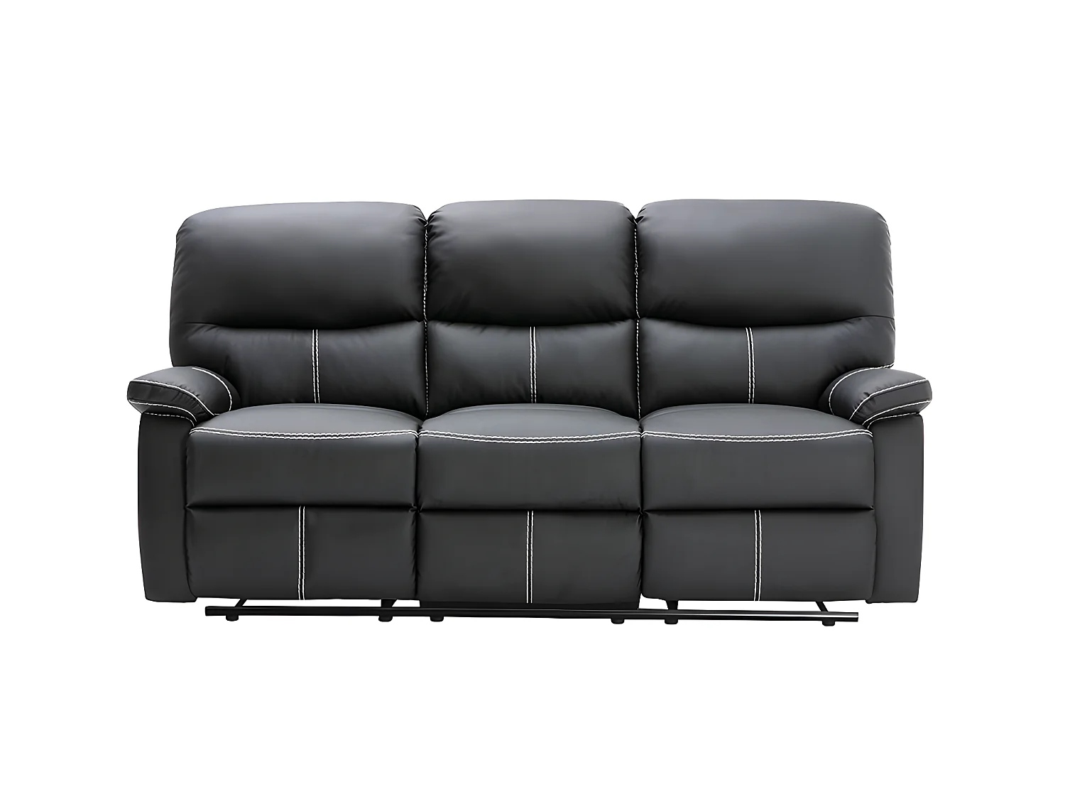 Couchgarnitur Relax 3+2+1 - Kunstleder - Schwarz - CANBY